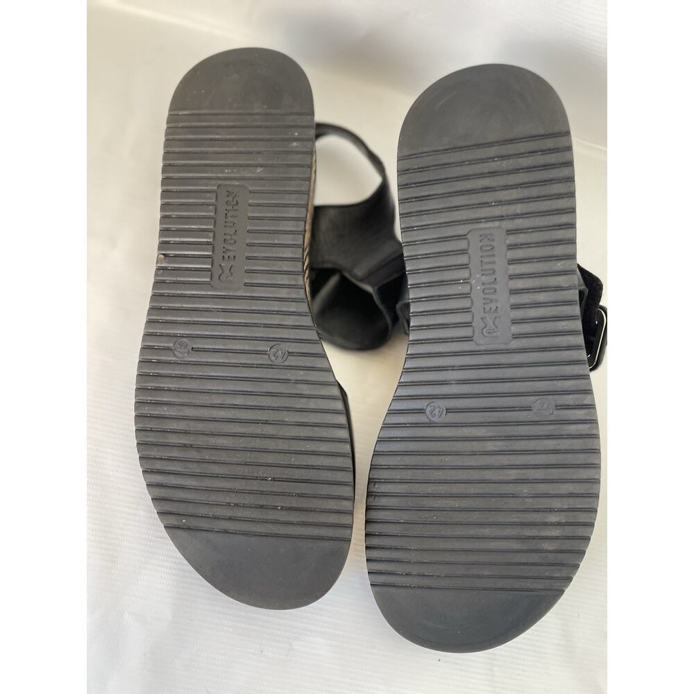 Rieker Womens Revolution Wedge Sandal Black Sz 42 Us 10.5 Leather - Picture 7 of 12